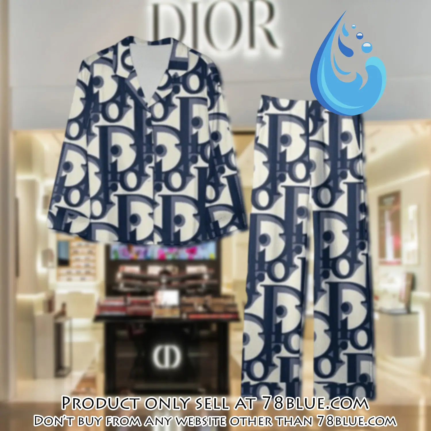 Trending luxury dior satin pajama set pjs1044 78b2038650